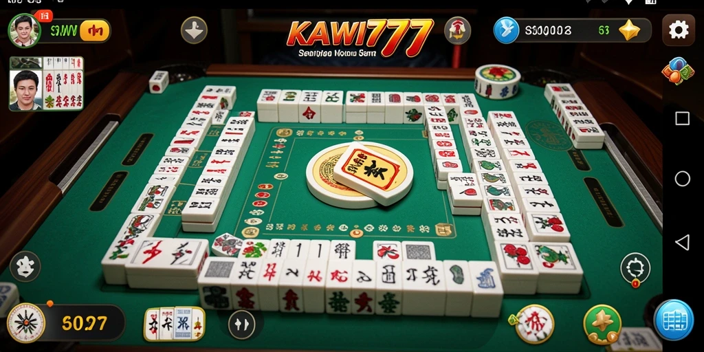 Screenshot gameplay KAWI777 menampilkan aksi mencocokkan ubin Mahjong.